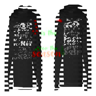 Jesus Is The Reason For Theeason クリスマス 神の信仰 長袖Tシャツ - Kawaiitshirt