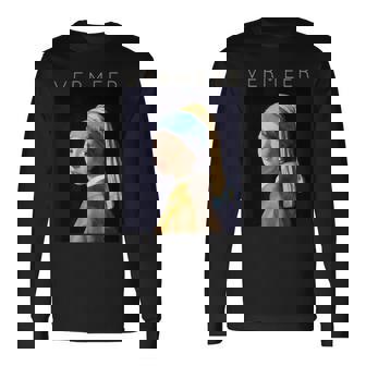 Johannesermeer アーティスト向け 真珠のイヤリングを持つ少女 長袖Tシャツ - Kawaiitshirt