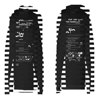 Jojo名札 皮肉な名前 ジョジョの栄養成分 長袖Tシャツ - Kawaiitshirt