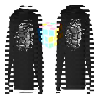 Juegos De Cerebro De La Mente Puzzle Rubix Cube Resolver Problemas De Matemáticas Camiseta de manga larga - Regaloses