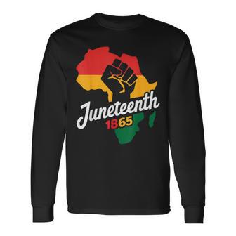 Junenth 1865 Black History Afro American African Freedom Long Sleeve T-Shirt - Thegiftio UK