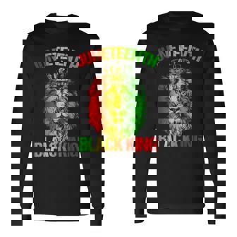 Junenth African American Black Lion 1865 King Men Long Sleeve T-Shirt - Thegiftio