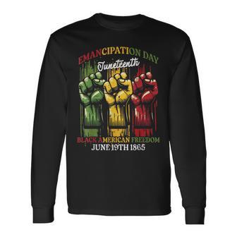 Junenth Emancipation Day Fists Black African June 19Th Long Sleeve T-Shirt - Thegiftio