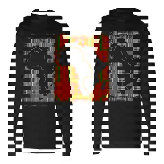 Junenth History Freedom アフリカ地図 ケンテ女王 長袖Tシャツ - Kawaiitshirt