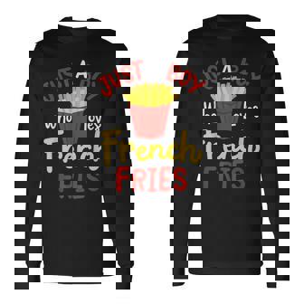 Just A Boy Who Loves French Fries フライドポテト じゃがいも ヴィーガン 長袖Tシャツ - Kawaiitshirt