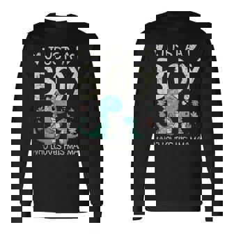 Just A Boy Who Loves His Mama Mommy And Boy Matching Long Sleeve T-Shirt | Mazezy
