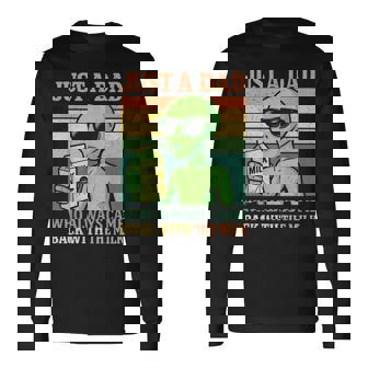 Just A Dad Who Always Came Back With The Milk Alien Papa Long Sleeve T-Shirt - Thegiftio UK