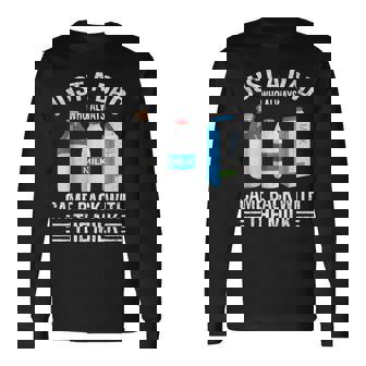 Just A Dad Who Always Came Back With The Milk Fathers Day Long Sleeve T-Shirt | Mazezy