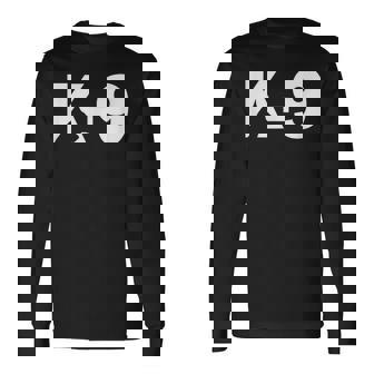 K9 ジャーマンシェパード ロゴデザイン K-9 退役軍人の日 長袖Tシャツ - Kawaiitshirt