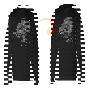 Kanagawa Retro Arte Estético Japonés La Gran Ola Camiseta de manga larga - Regaloses