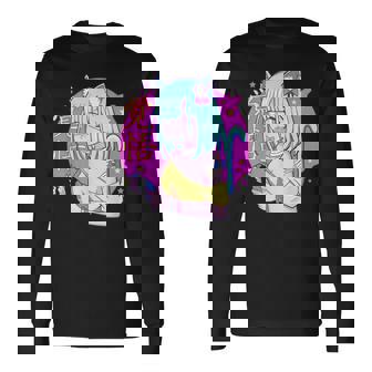 Kawaii Gamer ネコガール メンヘラ 美的パステル ゴス キュート 長袖Tシャツ - Kawaiitshirt