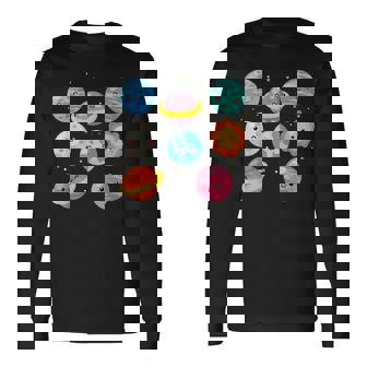 Kawaii Planetsun Moonunystem Nerd Outdoor Fan Langarmshirts - Seseable