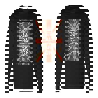 Keep Calm And Carry On Uk Flag 長袖Tシャツ - Kawaiitshirt