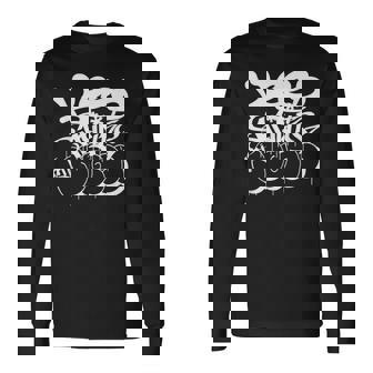 Keep Writing My Name ホワイト グラフィティ タギング 爆撃シャツ 長袖Tシャツ - Kawaiitshirt