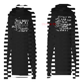 メンズ Keiler Wild 猪 ハンターの諺 長袖Tシャツ - Kawaiitshirt