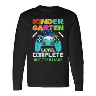 Kindergarten Level Complete Graduation 2025 Gaming Boys Long Sleeve T-Shirt - Thegiftio UK