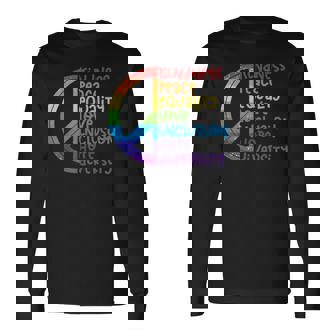 Kindness Peace Equality Love Inclusion Hope Diversity Lgbtq Long Sleeve T-Shirt - Thegiftio UK