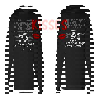 Kisses 25 Imave For College バレンタインデー デザイナー 長袖Tシャツ - Kawaiitshirt