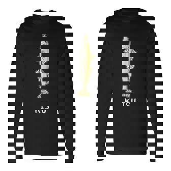 Kisu 鱚 キス シロギス ホシギス 魚好き 願掛け 釣り好き 海釣り 趣味 おもしろ 寿司ネタ 趣味釣り 船釣 釣り 長袖Tシャツ - Kawaiitshirt