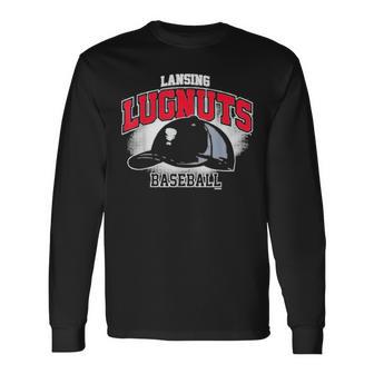 Lansing Lugnuts Vintage Capnation Long Sleeve T-Shirt - Thegiftio UK