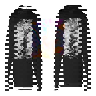 Laser Eyespace モルモット 猫 ナマケモノ 恐竜 長袖Tシャツ - Kawaiitshirt