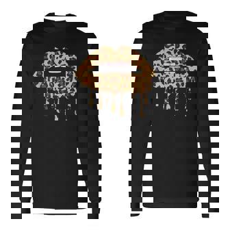 Leo Bouche Lèvres Cadeau De Motif Léopard Look Leo T-shirt à manches longues - Cadeauxyz