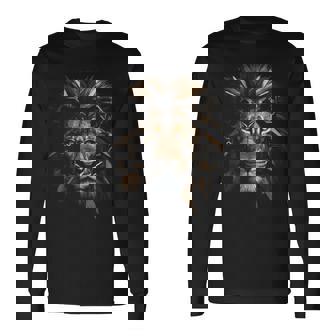 León Escultura Casa Arte Animal Retrato Gráfico León Camiseta de manga larga - Regaloses