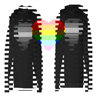 Lgbt レインボー・ハート・フラッグ ゲイ・バイ・ラブ・プライド月間 Lgbtq 長袖Tシャツ - Kawaiitshirt