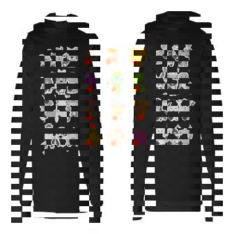 Lindo Conjunto De 12 Animales Chinosigno Del Zodiaco Feliz Año Nuevo Lunar Cuello Camiseta de manga larga - Regaloses