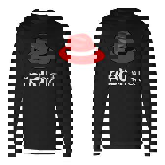 Linuxレッドハット愛好家tシャツペンギンタックスオープンソースos 長袖Tシャツ - Kawaiitshirt