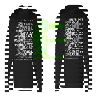 Lion Motivational Green Ribbon Mental Health Awareness Long Sleeve T-Shirt | Mazezy