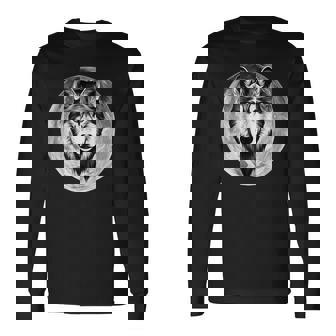 Lobo Motivo Luna Llena Lobos In Mangas Camiseta de manga larga - Regaloses