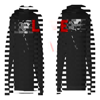 Love Badminton レトロバドミントンラバー 長袖Tシャツ - Kawaiitshirt