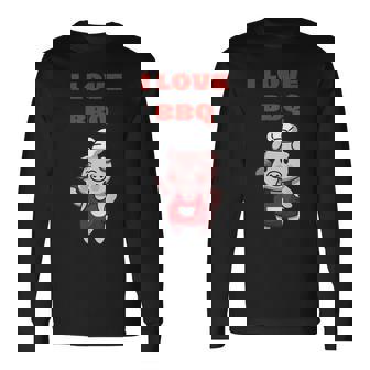 I Love Bbq グリル & スモーカー 長袖Tシャツ - Kawaiitshirt