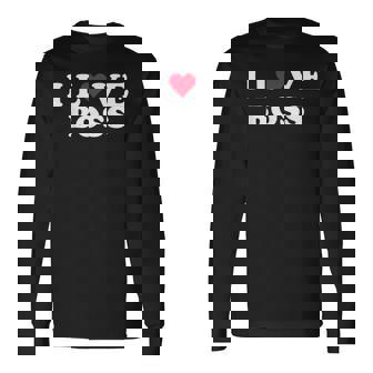 I Love Boss マッチング ガールフレンド&ボーイフレンド ボス名 長袖Tシャツ - Kawaiitshirt