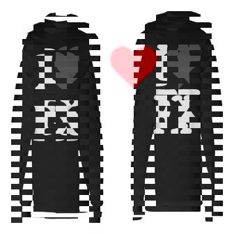 I Love Fx イニシャル I Heart FX 名前 F X 長袖Tシャツ - Kawaiitshirt