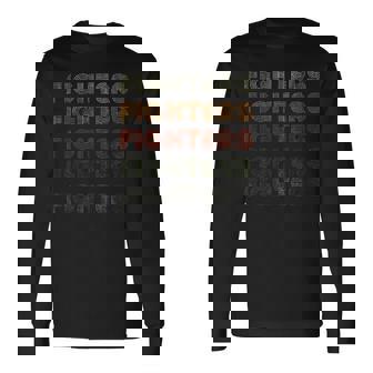 Love Heart Fighters グランジ ビンテージスタイル ブラックファイターズ 長袖Tシャツ - Kawaiitshirt