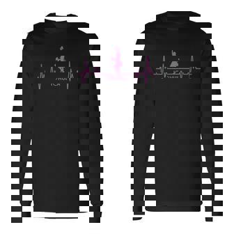 I Love Hula Dance ハワイアンフラダンスガール ファニーハートビート 長袖Tシャツ - Kawaiitshirt