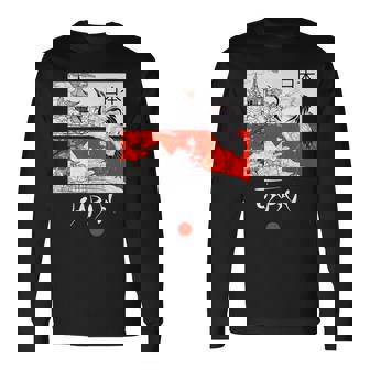 I Love Japan Culture Enjoy Cool Japan Red-Crowned Crane 長袖Tシャツ - Kawaiitshirt