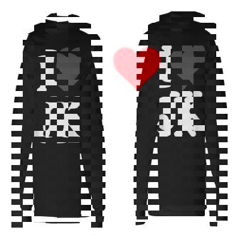 I Love Jk Initials I Heart JK First Last Name J K 長袖Tシャツ - Kawaiitshirt