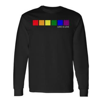 Love Is Love Lgbt Gay Orgullo Arco Iris El Amor Es Amor Retro Camiseta de manga larga - Regaloses