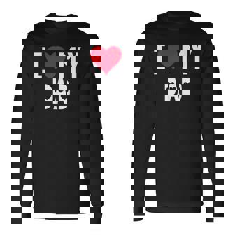 I Love My Dad シャツ I Heart Dad Love Dad 長袖Tシャツ - Kawaiitshirt