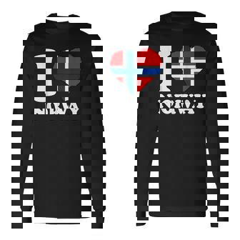 I Love Norwegian Pride ノルウェーのルーツ ノルウェー国旗 長袖Tシャツ - Kawaiitshirt