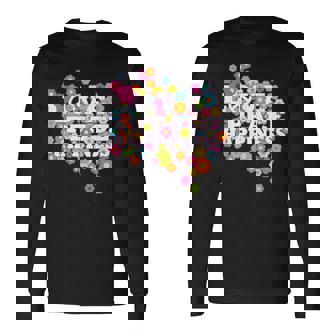 Love Peace Happiness 60年代70年代ヒッピーフラワーパワー 長袖Tシャツ - Kawaiitshirt