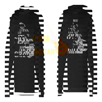 Love Pizza Et Guitariste Guitariste Food Lover T-shirt à manches longues - Cadeauxyz