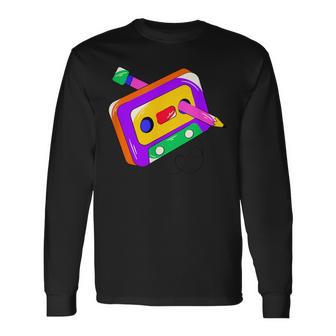 Love Retro Mixtape 80'S Blank Cassette Tape Lápiz 80S 90'S Camiseta de manga larga - Regaloses