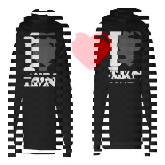 I Love Taiwan 台北国旗 ハートトラベル 台湾製品 長袖Tシャツ - Kawaiitshirt