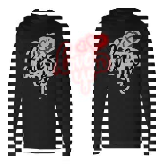 Love You Heart バレンタインデー 好きな人 パートナー 愛 長袖Tシャツ - Kawaiitshirt