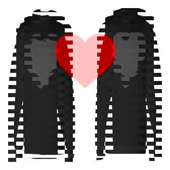 I Love You レッドハート バレンタインデー 絵文字 長袖Tシャツ - Kawaiitshirt
