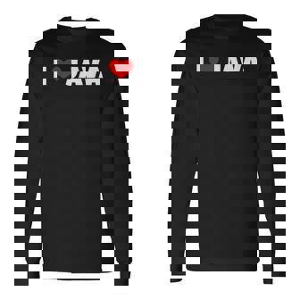 I Love ハート Java 長袖Tシャツ - Kawaiitshirt